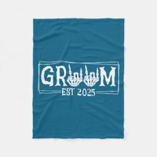 Halloween gruseliger Skelett-Verlobung Hochzeit Br Fleecedecke