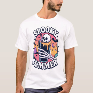 Halloween Gruseliger Sommer Skelett Getränk T-Shirt