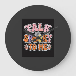 Halloween Gruseliger Talk Gruselig Für Mich Design Große Wanduhr