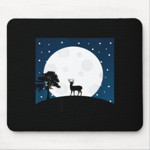 Halloween gruseliges Geschenk - Hirsch auf Mond -  Mousepad
