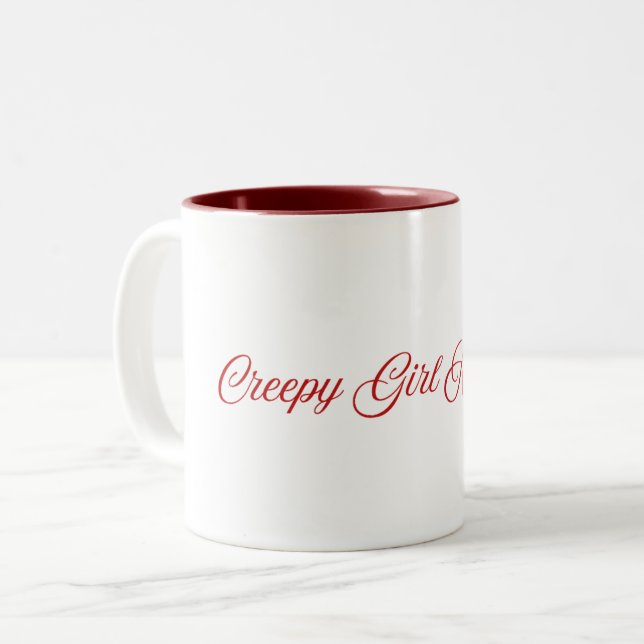 Halloween „Gruseliges Mädchen“ Tasse (Vorderseite Links)