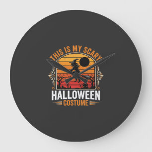 Halloween Gruseliges Vintage-Hexen-Kostümdesign Große Wanduhr