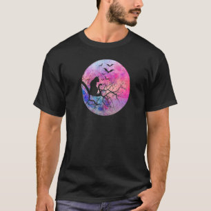 Halloween Gruselkatze Miauen Gruselig Vollmond T-Shirt