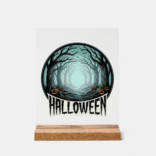 Halloween Gruselwald Vintage Gravur Design_1 Acrylschild