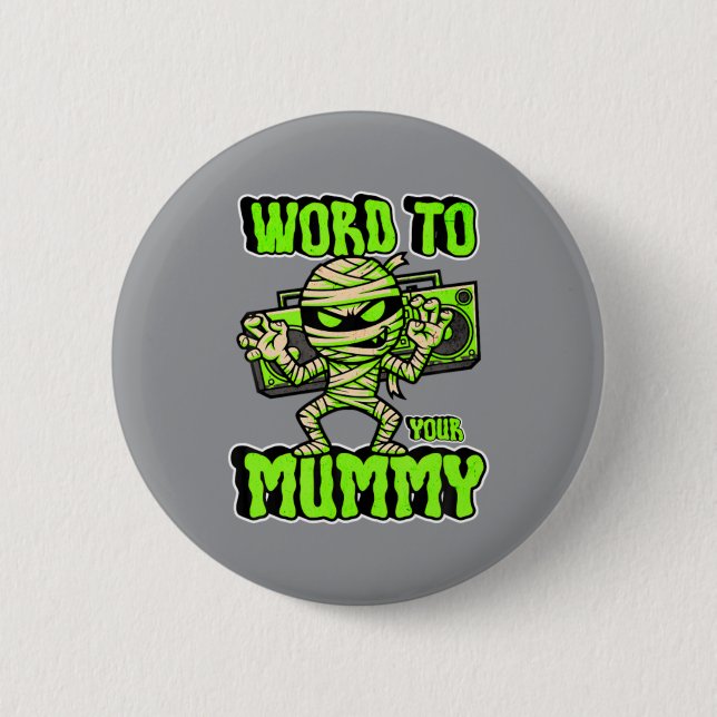 Halloween-Gruß an deine Mutti Button (Vorderseite)