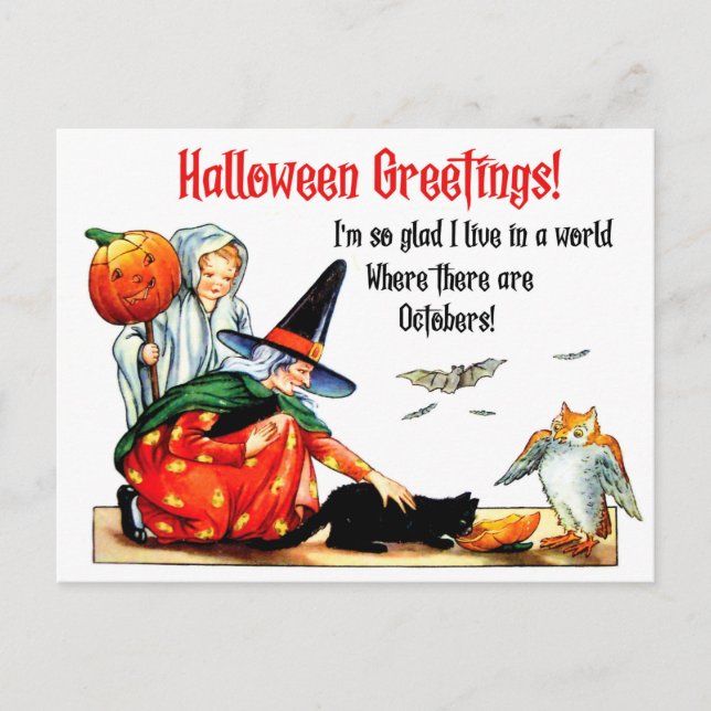Halloween Gruß mit Inspirierend Angebot Postkarte (Vorderseite)