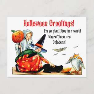 Halloween-Gruß mit inspirierendem Zitat Postkarte