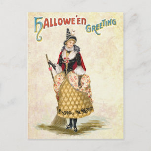 Halloween Gruß von der Extravaganten Hexe Postkarte