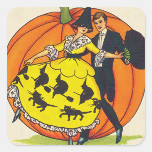 Halloween-Grüße Quadratischer Aufkleber