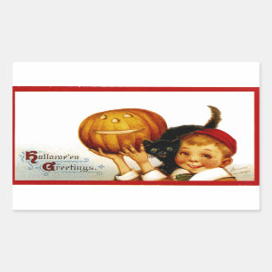 Halloween-Grüße Rechteckiger Aufkleber