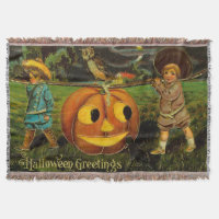 Halloween-Grüße - Vintage-Spooly-Postkarte