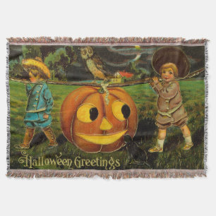 Halloween-Grüße - Vintage-Spooly-Postkarte Decke