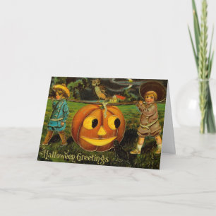 Halloween-Grüße - Vintage-Spooly-Postkarte Karte
