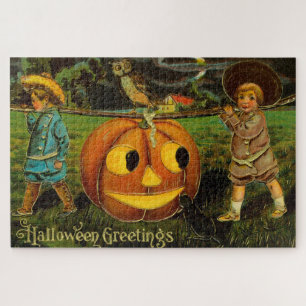 Halloween-Grüße - Vintage-Spooly-Postkarte Puzzle