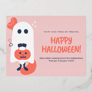 Halloween-Grußkarte Folien Feiertagspostkarte