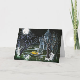 Halloween, Grußkarte, Geister, Engel, rahmbar Karte