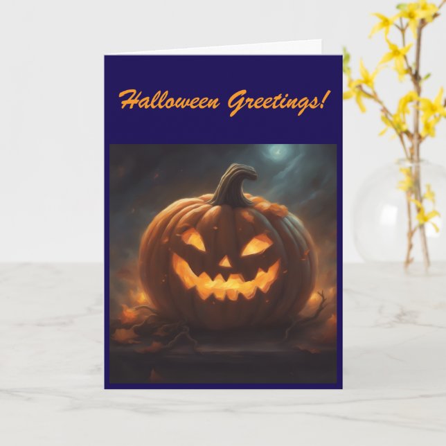 Halloween-Grußkarte Karte (Gelbe Blume)