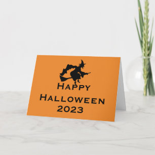 Halloween Grußkarte mit Fliegender Hexe Karte