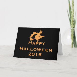 Halloween Grußkarte mit Fliegender Hexe Karte