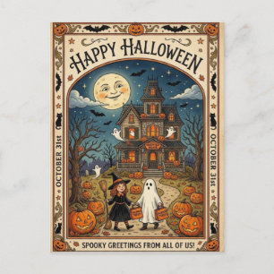 Halloween-Grußkarte Postkarte