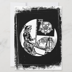 Halloween Grußkarte Tarot Card Tod auf Pferd Karte