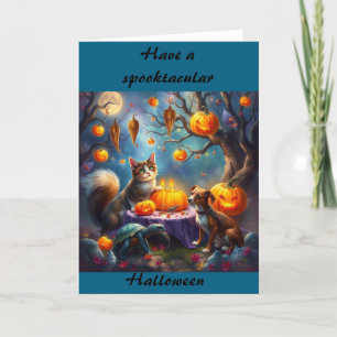 Halloween-Grußkarten-Kreaturs Halloween Dankeskarte