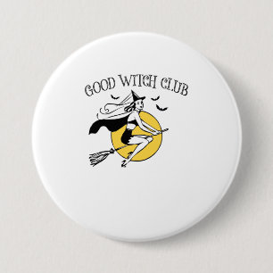 Halloween GUOD WITCH CLUB Retro Vintag Todd Button