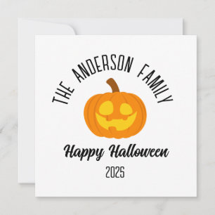 Halloween Gwer Pumpkin Face Personalisierter Name Feiertagskarte