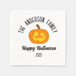 Halloween Gwer Pumpkin Face Personalisierter Name Serviette