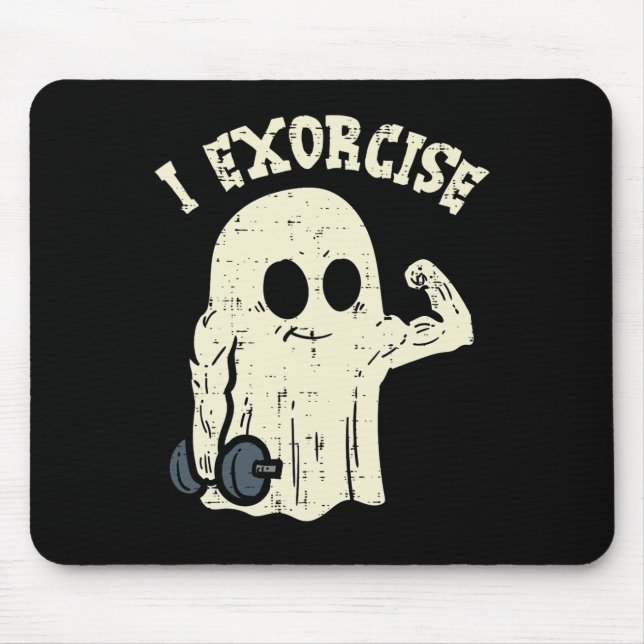 Halloween Gym Ghost I Exorcience Fun Workout Kostü Mousepad (Vorne)