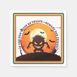 Halloween Hairy Little Monster Trick oder Trete Serviette