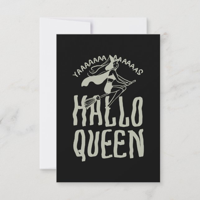 Halloween Hallo Queen RSVP Karte (Vorderseite)