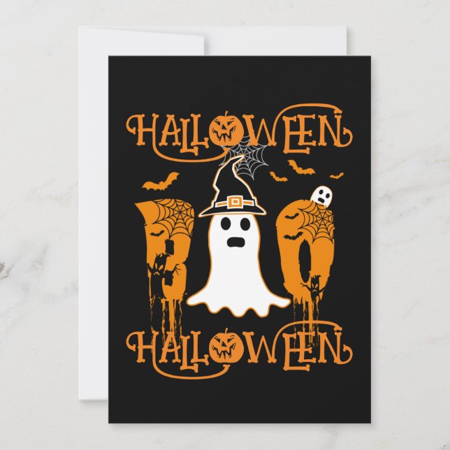 HALLOWEEN HALLOWEEN BEÄNGSTIGEND BOO EINLADUNG (Vorderseite)