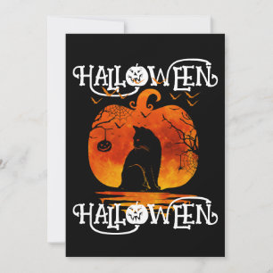 HALLOWEEN HALLOWEEN CAT SCHWARZPUMPKIN EINLADUNG