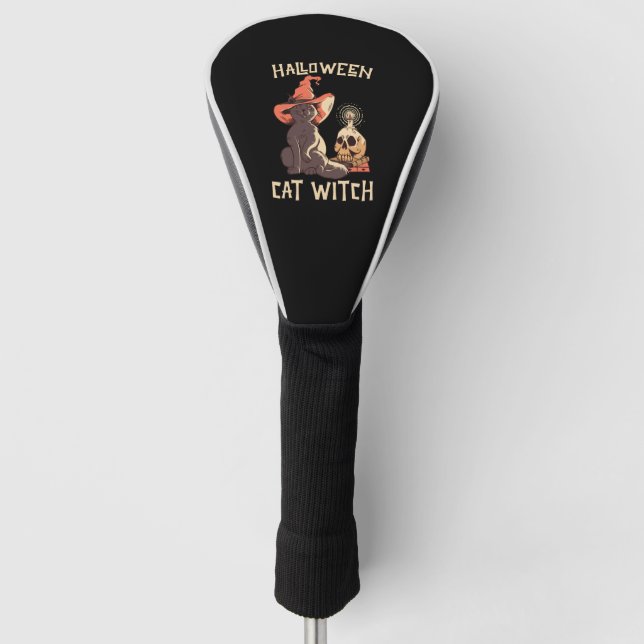Halloween Halloween Cat Witch Golf Headcover (Vorderseite)