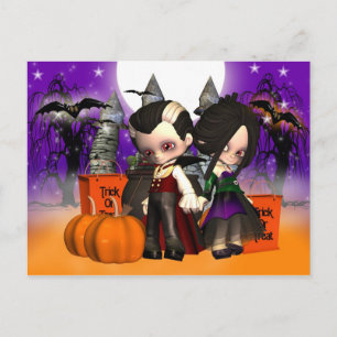 Halloween, Halloween-Feier, Halloween-Nacht, Einladungspostkarte