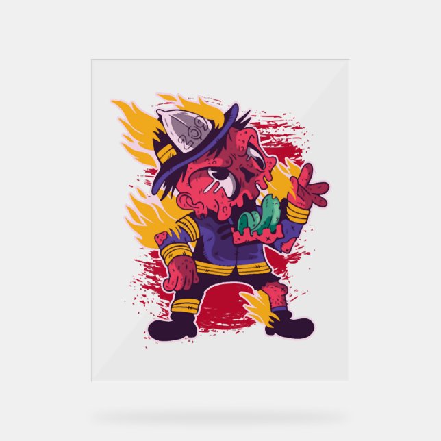 Halloween Halloween Feuerwehrkostüm Acrylschild (Vorderseite)