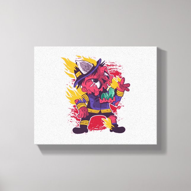 Halloween Halloween Feuerwehrkostüm Leinwanddruck (Vorderseite)