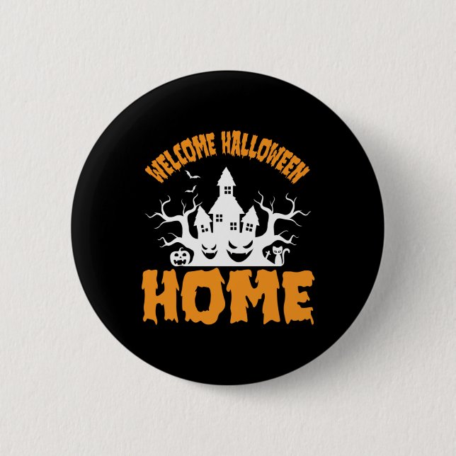 Halloween Halloween Zuhause Geburtstag Button (Vorderseite)