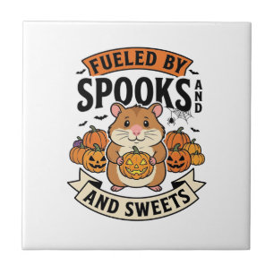 Halloween Hamster Angetrieben Von Spuk Lustig Süß_ Fliese