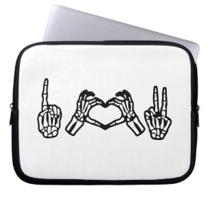 Halloween Hand Gebärdensprache I Herz Frieden Laptopschutzhülle