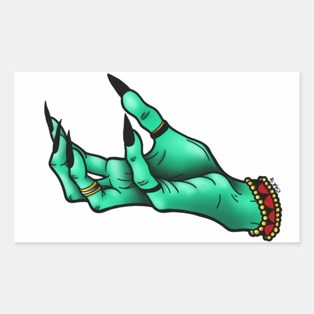 Halloween-Handaufkleber Rechteckiger Aufkleber (Vorderseite)