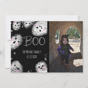 Halloween-Handlettering-Kreide-Geist-Fotokarte Feiertagskarte