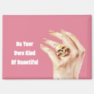 Halloween-Handtuch Rosa Nagellack-Totenkopf-Ring Magnet