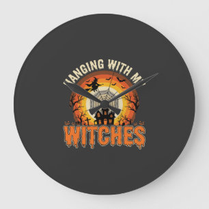 Halloween Hängen mit meinem Hexen Spukhaus Große Wanduhr