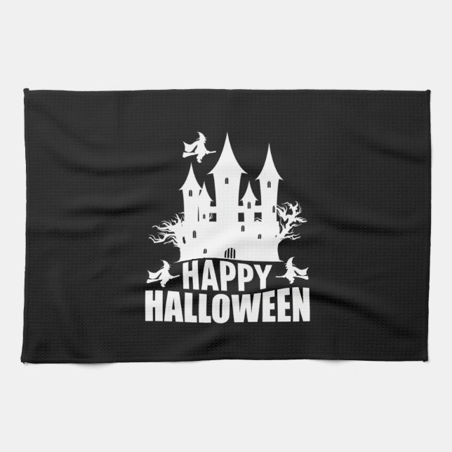 Halloween Happy Halloween Birthday Geschirrtuch (Horizontal)