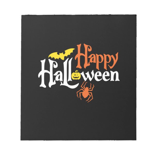 Halloween Happy Halloween Birthday Notizblock (Vorderseite)