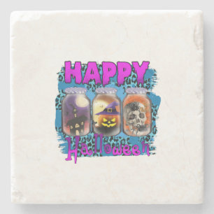 Halloween Happy Halloween Birthday Steinuntersetzer