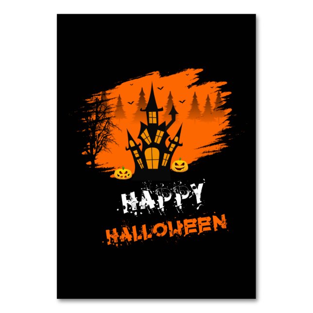 Halloween Happy Halloween Birthday Tischnummer (Vorderseite)