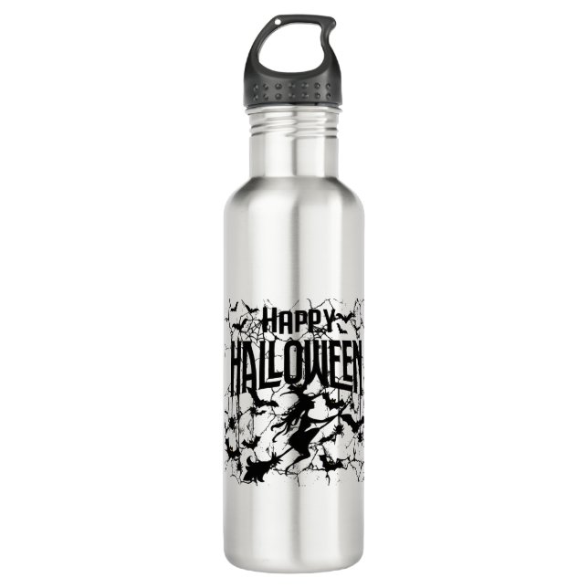 Halloween Happy Halloween Edelstahlflasche (Vorderseite)
